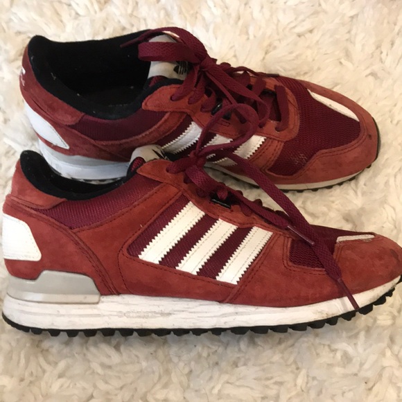 maroon and white adidas shoes